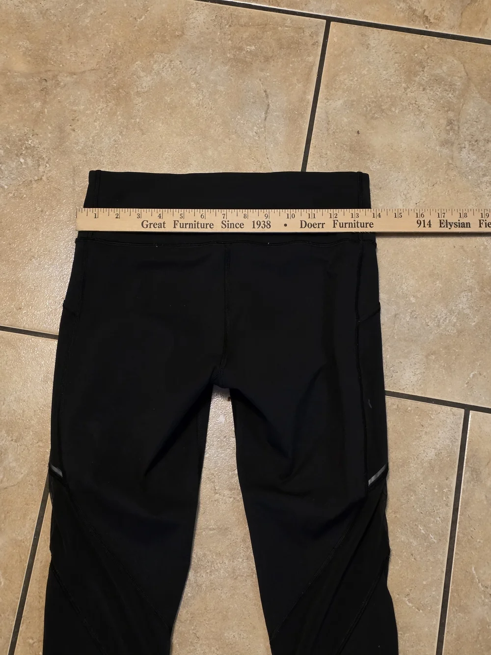 lululemon athletica Black Cropped Leggings with Side Mesh Panels